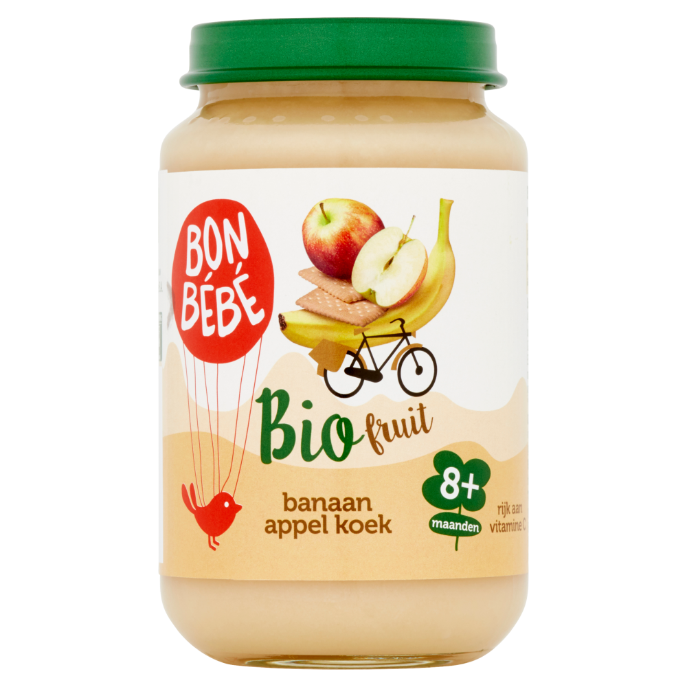 Bio fruit banaan appel koek Bonbébé